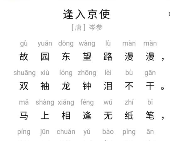 逢入京使这首诗的意思是什么