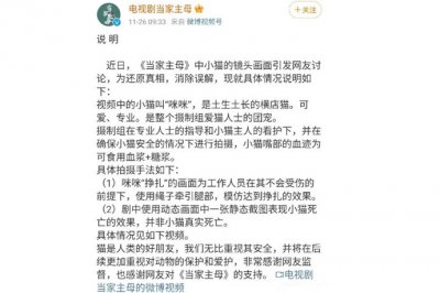 ​《当家主母》中毒猫画面引争议 《延禧攻略》也有过类似争议