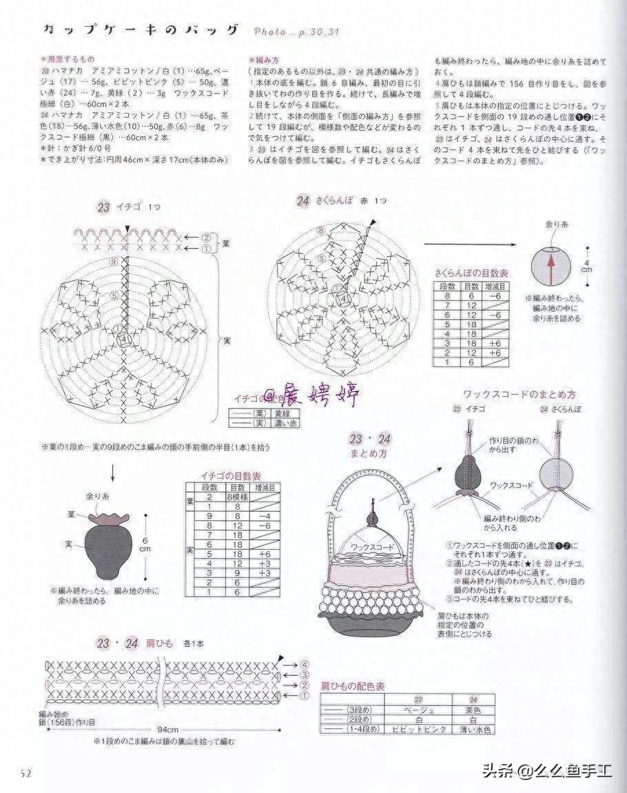 各种钩针包包图解,总有一款你喜欢,值得收藏