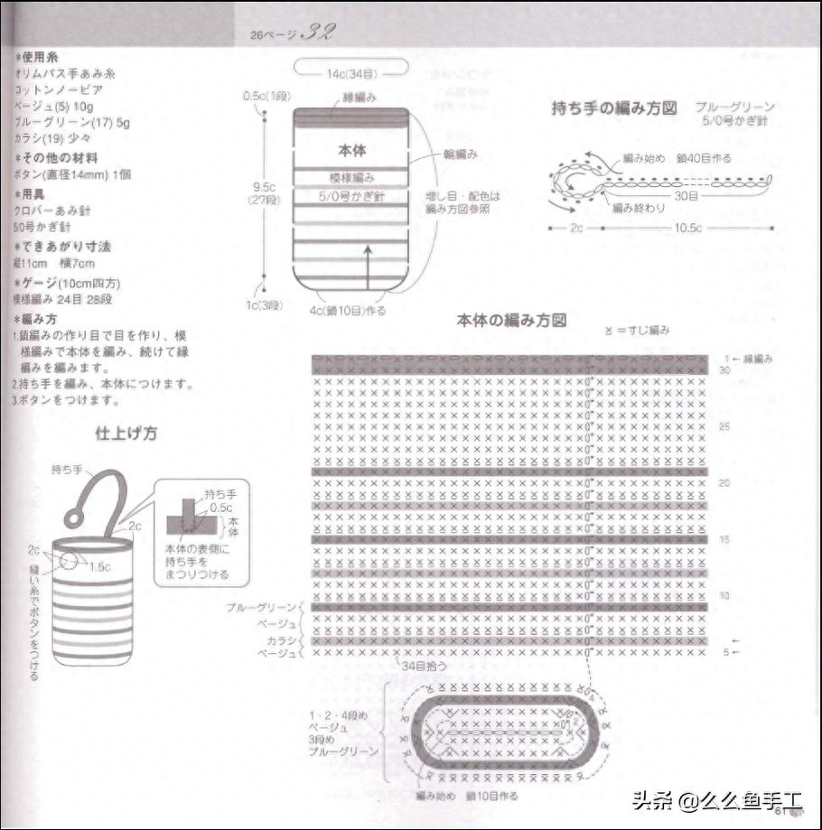 各种钩针包包图解,总有一款你喜欢,值得收藏