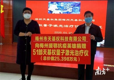 ​你们守护国家，我们守护你！天基权集团向梅州援鄂抗疫英雄捐赠医疗仪器