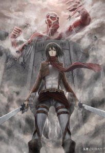 ​进击的巨人，巨人打破城墙，人类犹如蝼蚁一般艾伦变身巨人