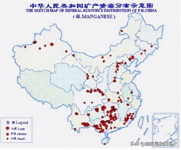 ​中国锰矿资源分布示意图