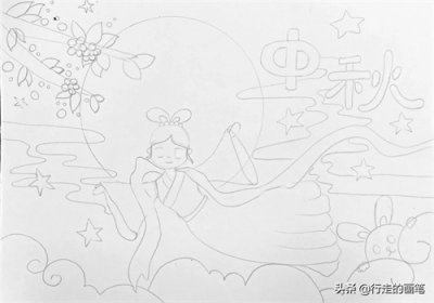 ​儿童画教程#中秋节宣传画儿童画#时光机挑战